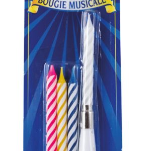 Bougie musicale - Blister comprenant socle + 4 bougies