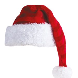 Bonnet de PËre NoÎl peluche effet "rayures"