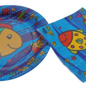 Gobelet carton - 20 cl - poisson irisÈ - Sachet de 6