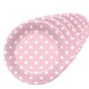 Assiette carton - dia 22 cm - rose ‡ pois blancs - sachet de 6