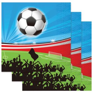 Serviette papier - 33 x 33 cm - football - sachet de 12