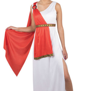 Costume adulte romaine blanche et rouge - taille unique