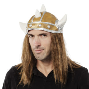 Casque de viking souple adulte - Pointes blanches - Cheveux raides ch‚tains