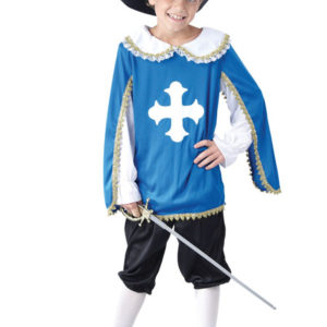 Costume enfant mousquetaire bleu - S