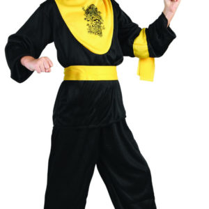 Costume enfant ninja noir et jaune - M
