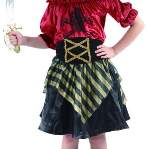 Costume enfant luxe pirate fille - M