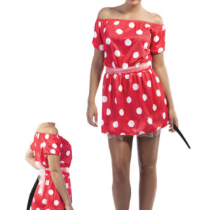Costume adulte souris noire et rouge femme - taille unique