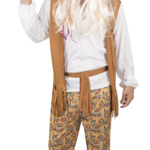 Costume adulte hippie homme beige et blanc - taille unique