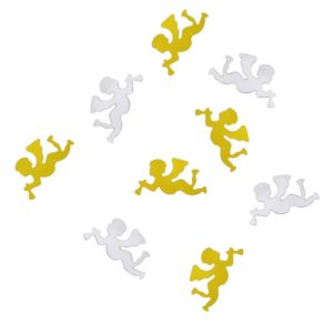 Confettis de table ange - or et argent - 1,6 cm - sachet de 10 gr