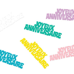 Confettis de table "joyeux anniversaire" - pastel - 1,5 x 5 cm - 10 gr