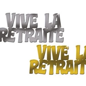 Confettis de table "vive la retraite"  - multicolore - 1,5 x 3,5 cm - sachet de 10 gr