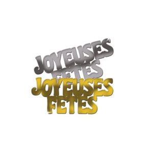 Confettis de table "joyeuses fÍtes" - or argent - 1,5 x 3,5 cm - sachet 10 gr