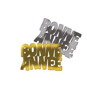 Confettis de table "bonne annÈe" -  or et argent - 1,5 x 2,5 cm - sachet de 10 gr