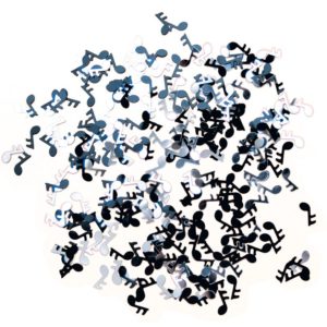 Confettis de table notes de musique - noir et argent - 1 cm - sachet de 10 gr