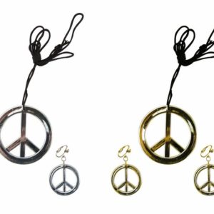 Bijoux hippie - collier et boucles doreilles - or /  argent