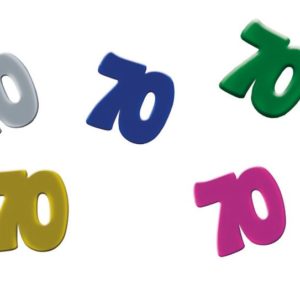 Confettis de table 70 - multicolore - 1 cm - sachet de 10 gr
