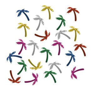 Confettis de table palmiers - multicolore - 1,5 cm - sachet de 10 gr