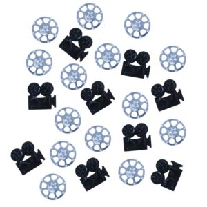 Confettis de table cinÈma - noir et argent - 2 cm - sachet de 10 gr