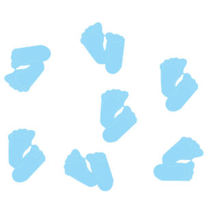 Confettis de table pieds de bÈbÈ  - bleu - 10 gr
