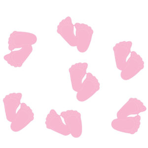 Confettis de table pieds de bÈbÈ  - rose - 10 gr