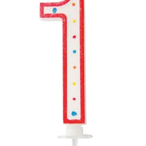 Bougie chiffre gÈante ‡ paillettes - 12.5 cm - 1