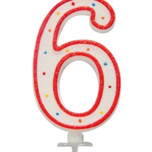 Bougie chiffre gÈante ‡ paillettes - 12.5 cm - 6