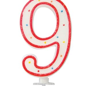 Bougie chiffre gÈante ‡ paillettes - 12.5 cm - 9