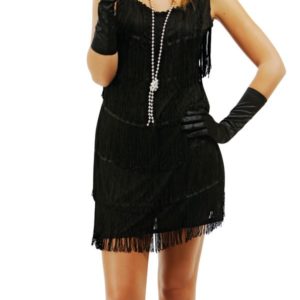 Costume adulte robe charleston - noir - S/M