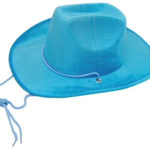 Chapeau velours cow boy adulte - bleu ciel