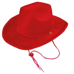 Chapeau velours cow boy adulte - rouge