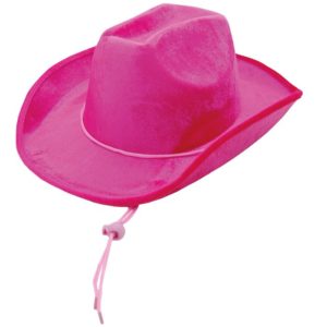 Chapeau velours cow boy adulte - rose