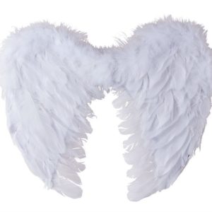 Ailes d'ange en plumes - 40 x 32 cm - blanc