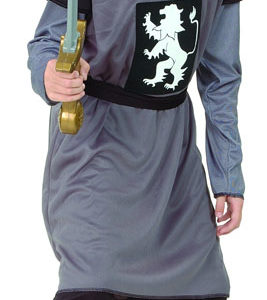 Costume enfant chevalier mÈdiÈval gris - M