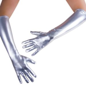 Gants longs - 45 cm - argent - la paire