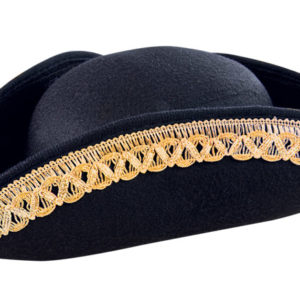 Tricorne feutre adulte - noir avec galon