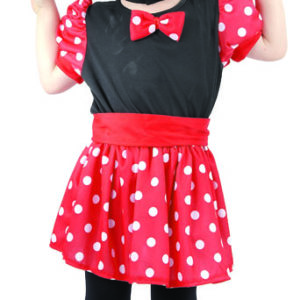 Costume baby souris noire et rouge fille - 92/104 cm