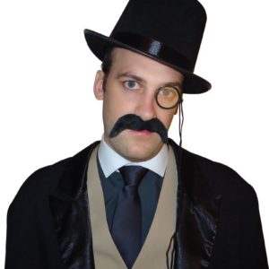Monocle avec verre (cerclÈ noir) et cordelette