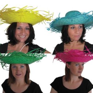 Chapeau paille hawaÔen adulte - couleurs assorties
