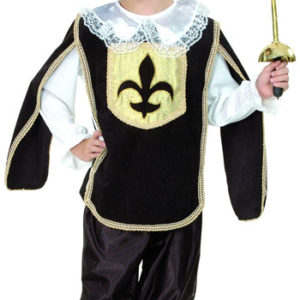 Costume enfant luxe mousquetaire noir - M
