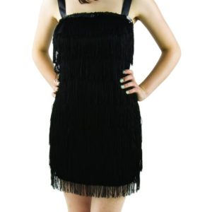 Costume ado luxe robe charleston - noir - 140/160 cm - taille unique