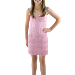 Costume enfant luxe robe charleston - rose - L