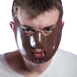 Masque adulte rigide - 1/2 visage "horreur"