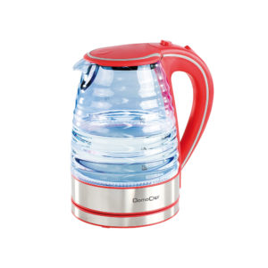 Bouilloire en verre 1,7 L rouge