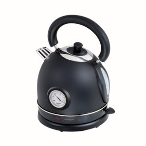 Bouilloire rètro avec thermomëtre noire