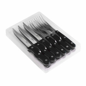 Set de 12 couverts à steak noirs