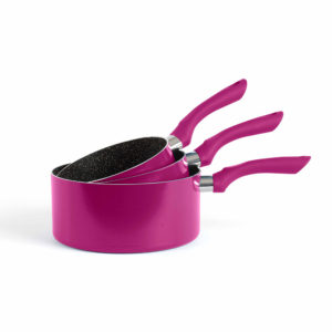 Set de 3 casseroles aspect pierre