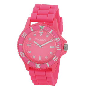 Montre analogique rose fluo  (silicone)