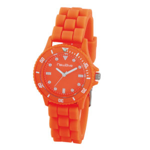 Montre analogique dame orange  fluo
