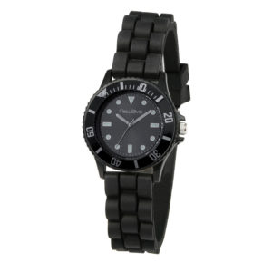 Montre analogique dame noire (silicone)