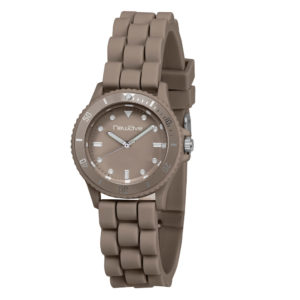 Montre analogique dame taupe (silicone)